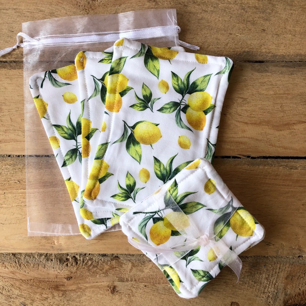 Large Pack Cotton Washable Make Remover Wipes - Lemons
