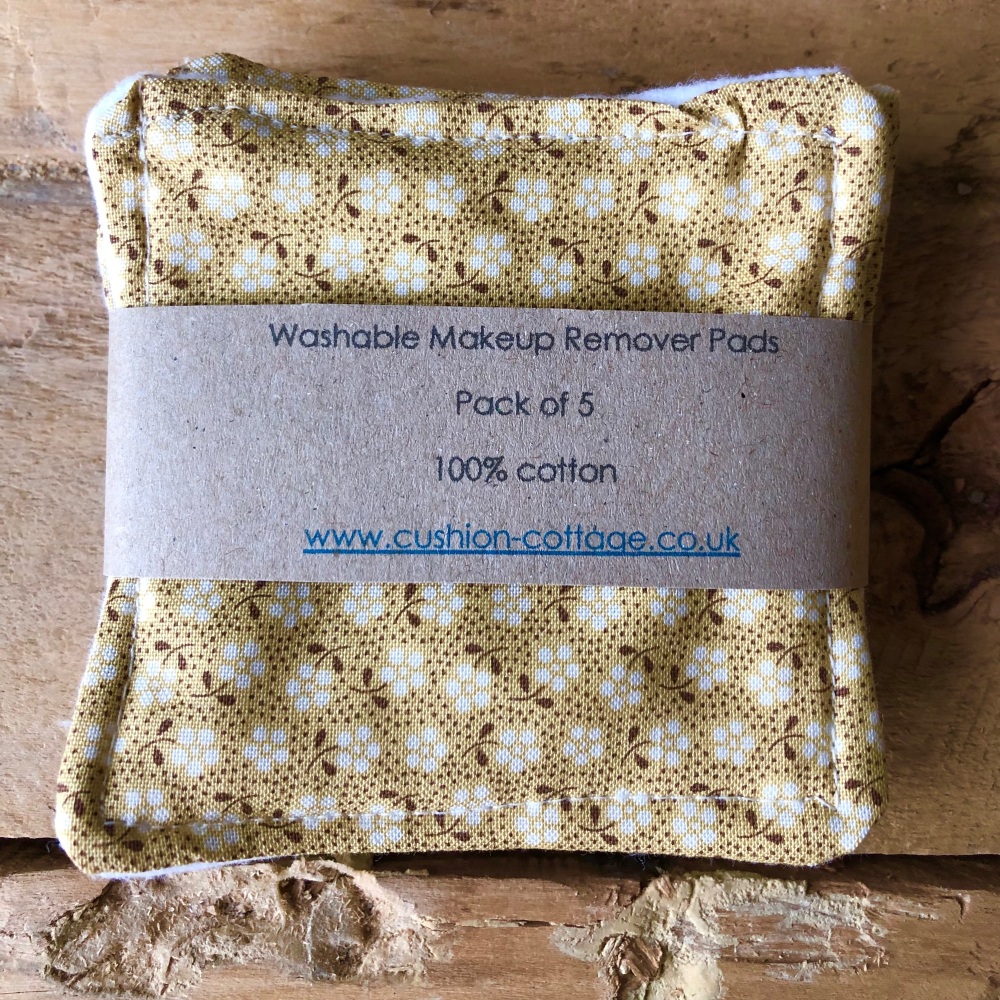 Cotton Washable Make Up Remover Pads - Meadow Yellows