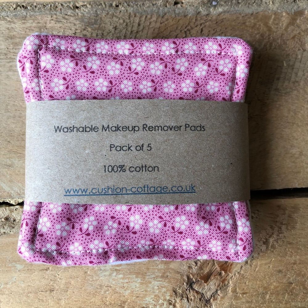 Cotton Washable Make Up Remover Pads - Meadow Pinks