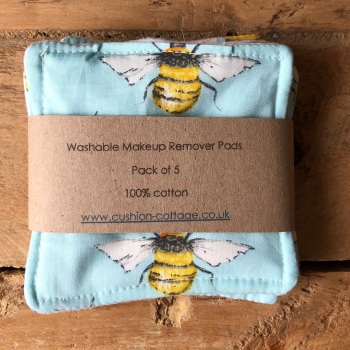 Cotton Washable Make Up Remover Pad - Bees