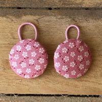 Button Hair Bobble - Meadow Pink