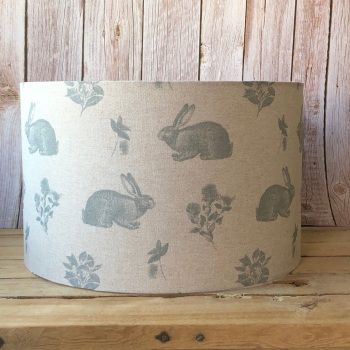 Lampshade - Country Hares Blue/Grey