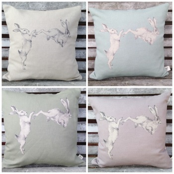 New Product Linen Hares Cushion