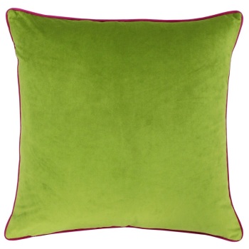 Large Velvet Cushion - Lime and Hot Pink