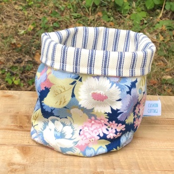 Small Fabric Storage Basket - Vintage Floral Fabric