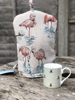 Cafetiere Cosy - Linen Flamingo