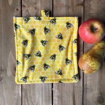 Washable Snack and Sandwich Bag - Bees Yellow