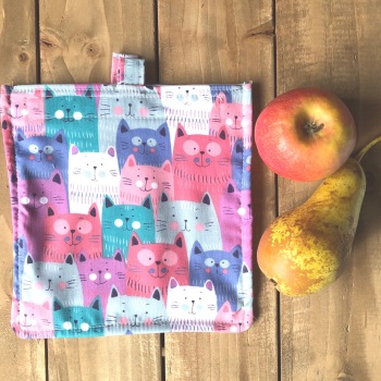 Washable Snack and Sandwich Bag - Cats