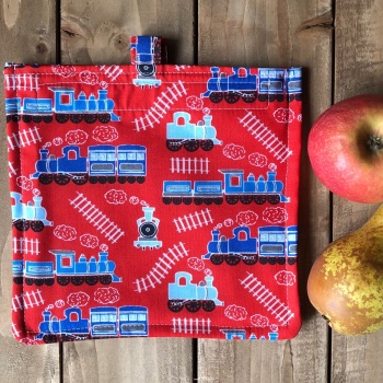 Washable Snack and Sandwich Bag - Trains