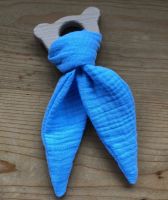 Beech and Cotton Teether - Blue - Teddy