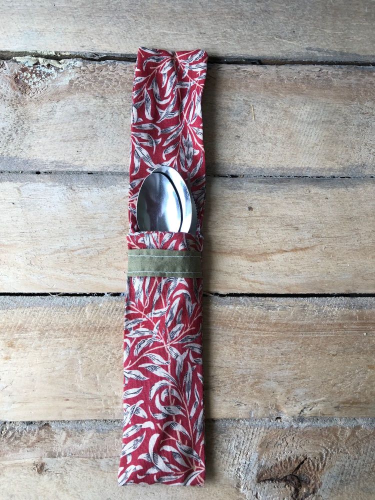 Cutlery Pouch - Willow Bough - Red