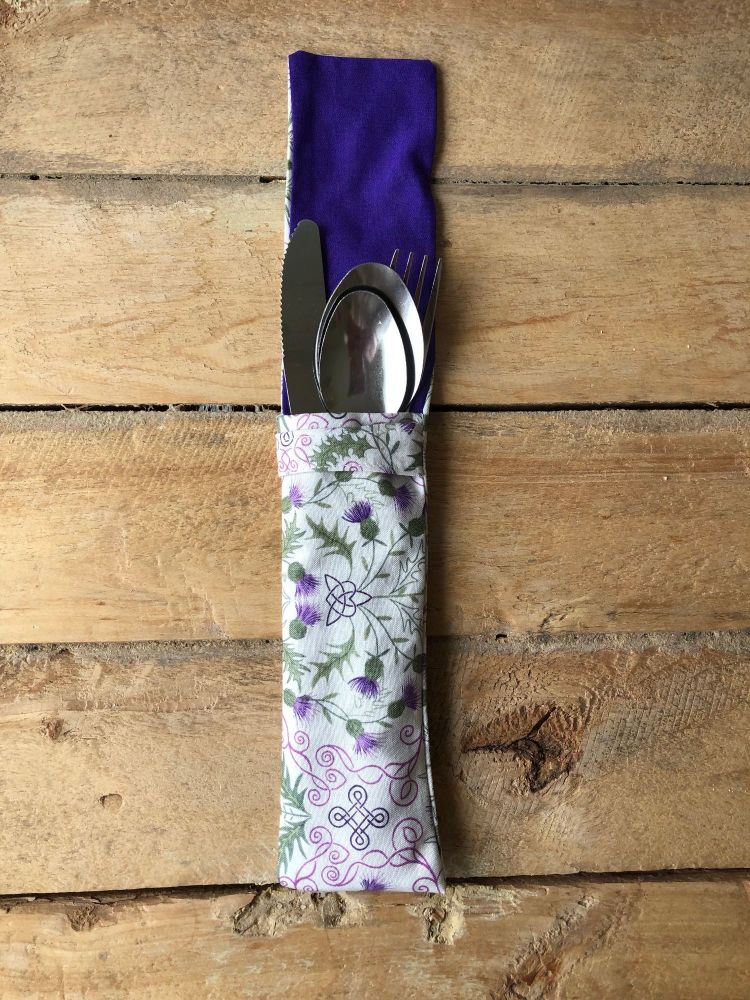 Travel Cutlery Pouch - Thistle