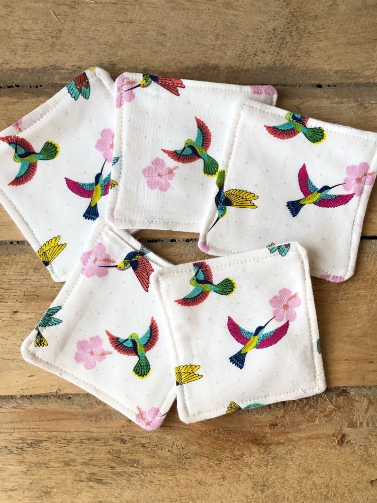 Cotton Washable Make Up Remover Pads - Hummingbird