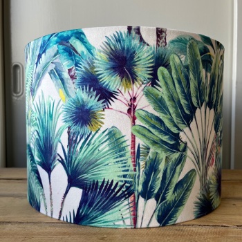 Lined Lampshade - Jungle Palm - 30cm