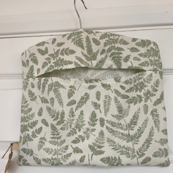 Handmade Peg Bag - Green Fern