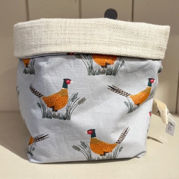 Fabric Storage Basket - Pheasants