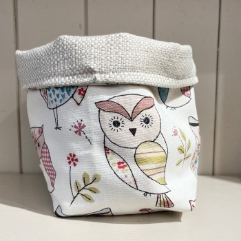 Fabric Storage Basket - Colourful Owls
