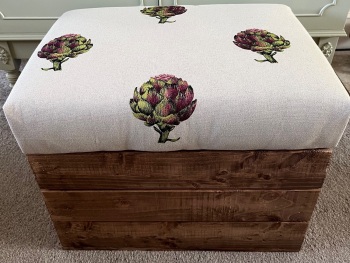 Vintage Style Apple Crate Storage Seat - Artichoke