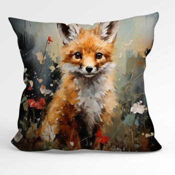 Velvet Cushion - Fox Cub