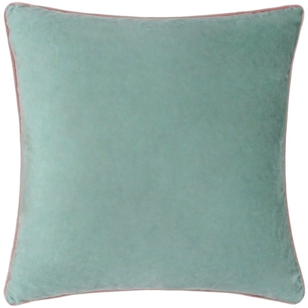 Large Velvet Cushion - Mineral and Blush