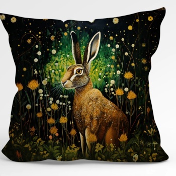 Velvet Cushion - Meadow Hare