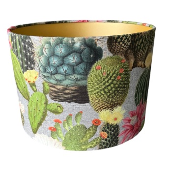 Lined Lampshade - Cacti
