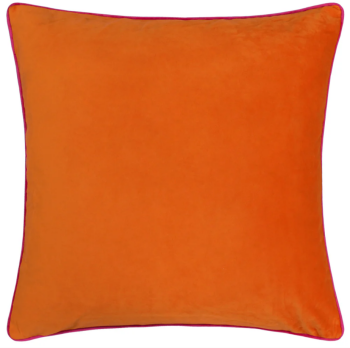 Large Velvet Cushion - Clementine and Hot Pink