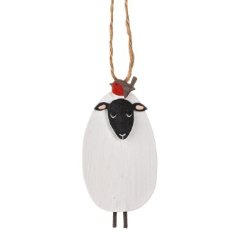 Shoeless Joe - Hanging Decoration - Sheep and Robin