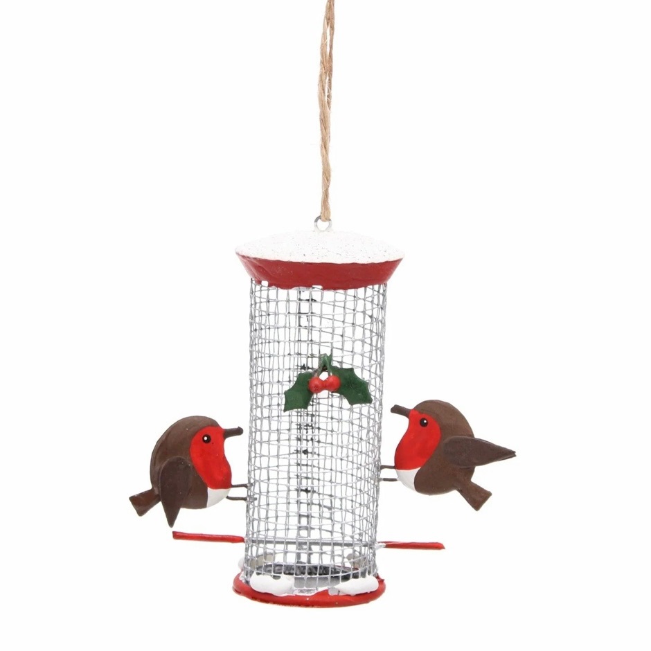 Shoeless Joe - Hanging decoration - Robins on Feeder