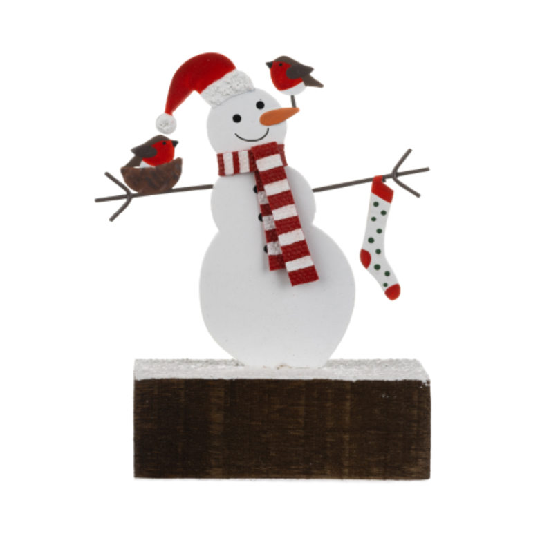 COMING SOON Shoeless Joe - Standing Decoration - Snowman with Red Scarf