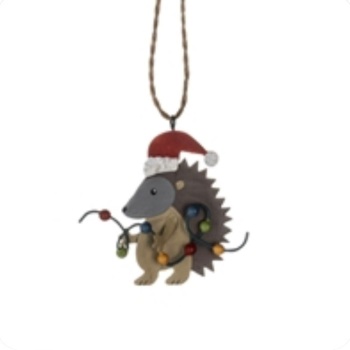 COMING SOON Shoeless Joe - Hanging Decoration - Hedgehog with Lights