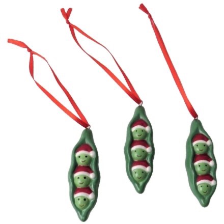 Ceramic Peas in a Pod Hanging Decoration