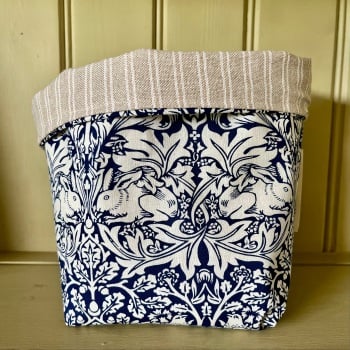 Fabric basket - William Morris - Brother Rabbit - Blue