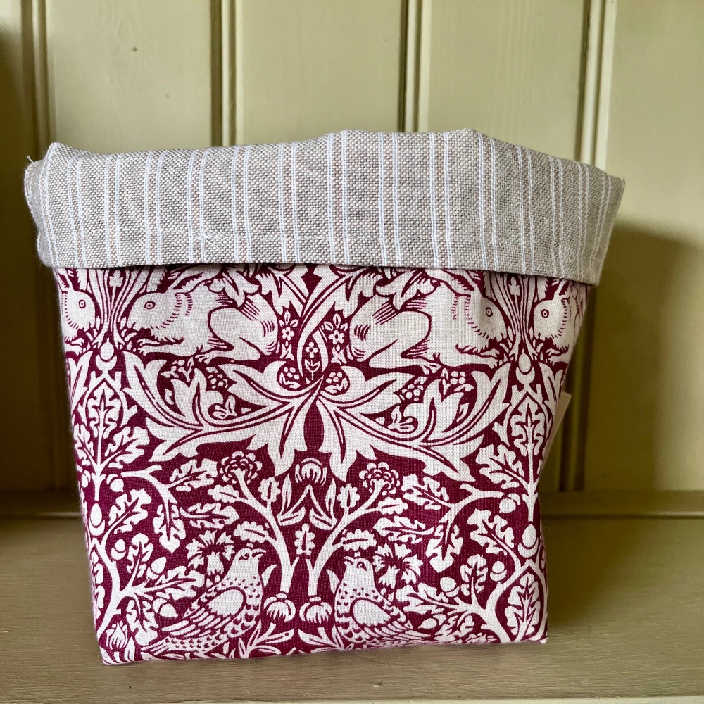 Fabric Basket - William Morris - Brother Rabbit - Red