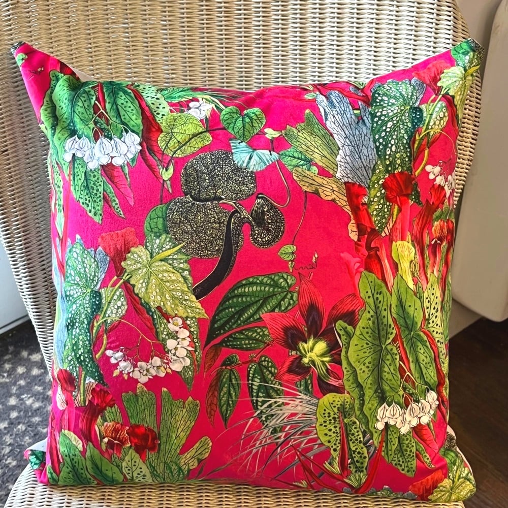 Exotic Pink Velvet Cushion