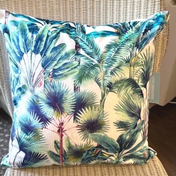 Jungle Palm Velvet Cushion