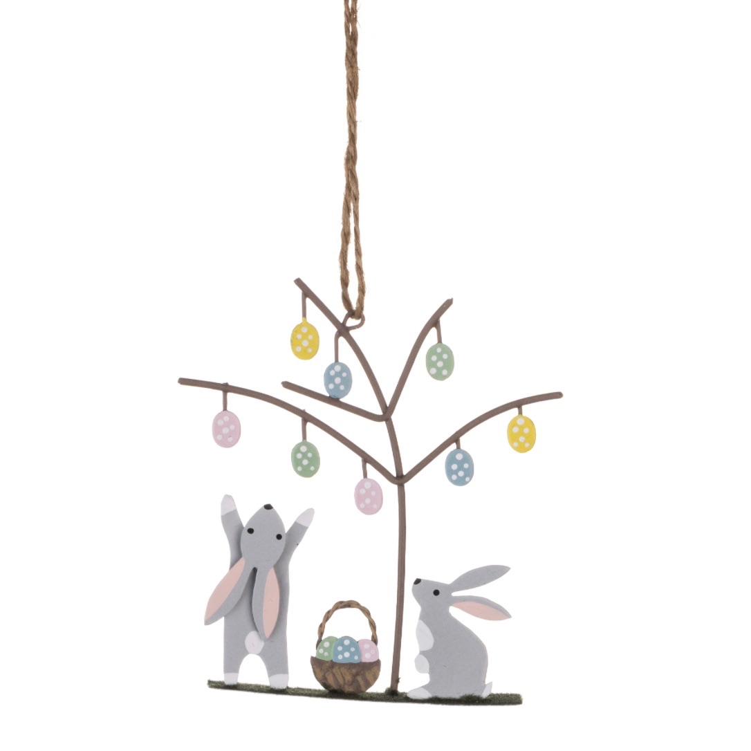 Bunnies with Easter tree