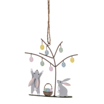 Bunnies with Easter tree