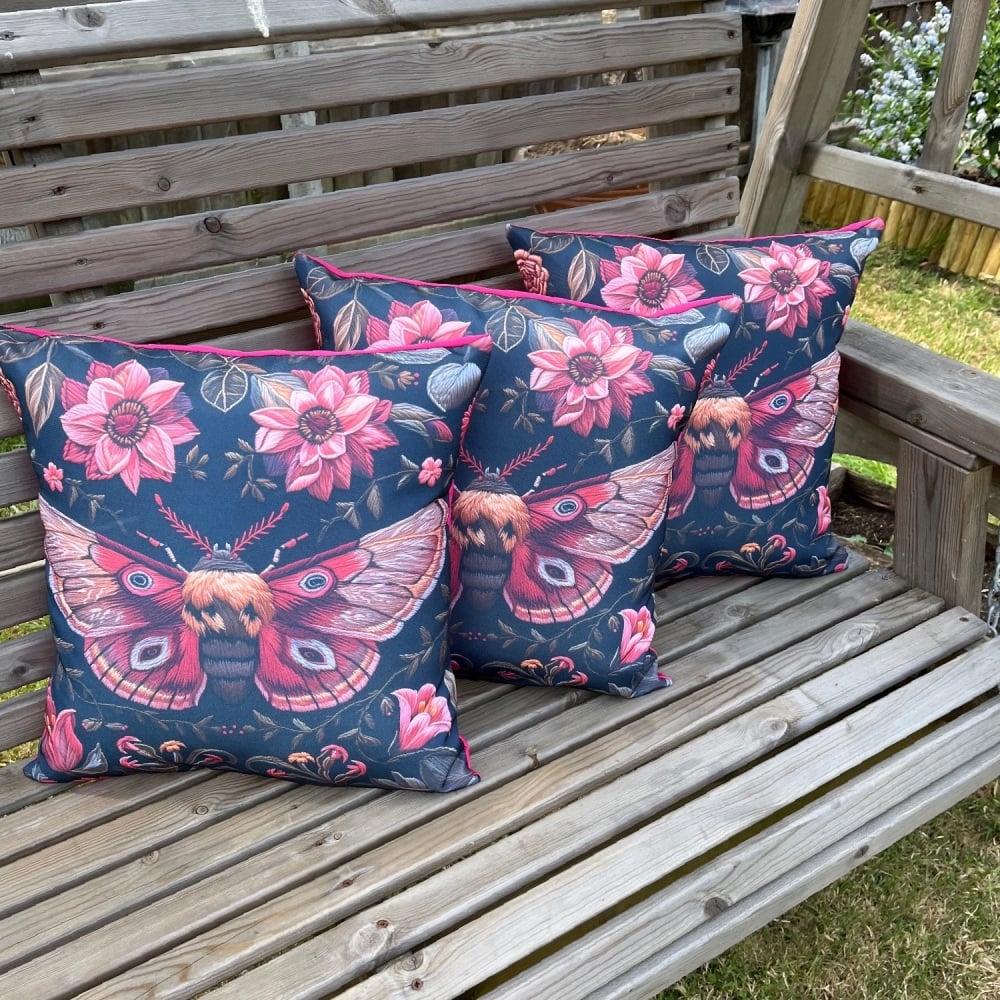 Garden Cushion - Floral Moth
