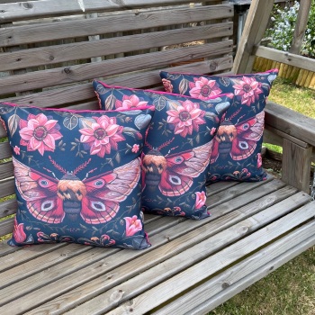 Garden Cushion  - Floral Moth