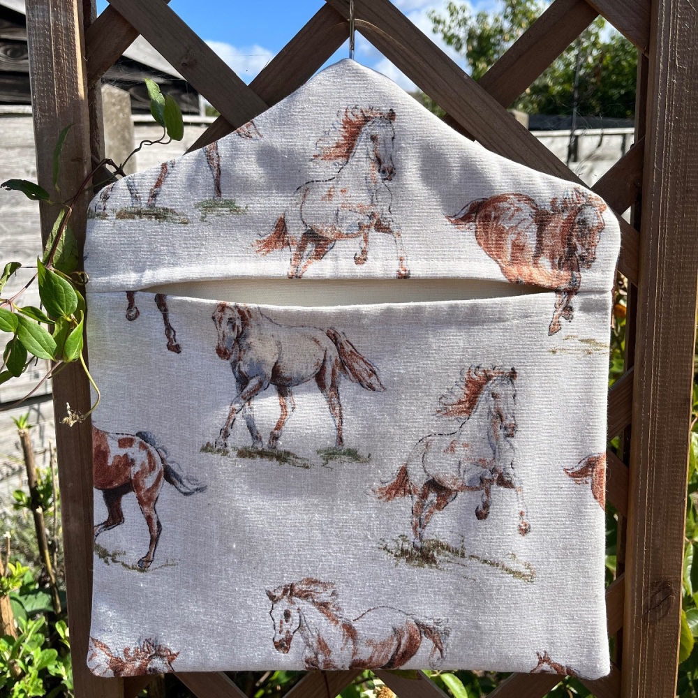 Handmade Peg  Bag - Horses