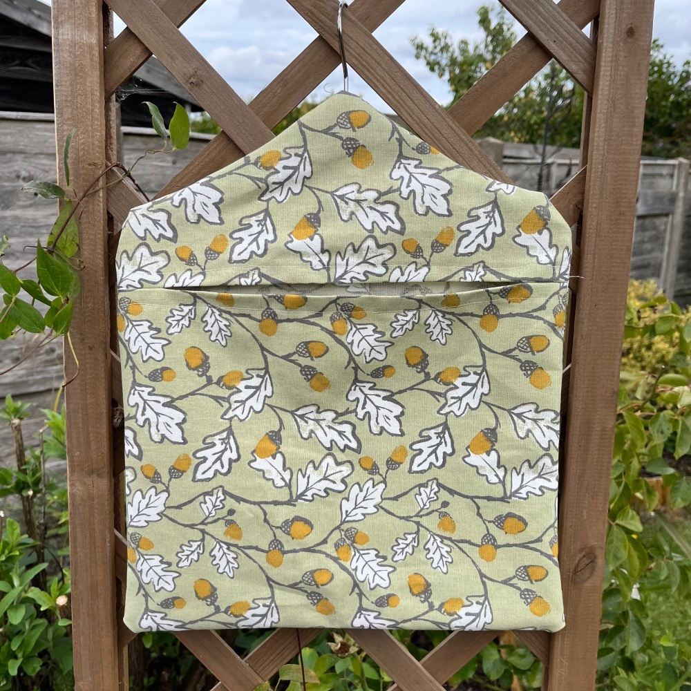Handmade Peg Bag - Acorns and Oak Leaves