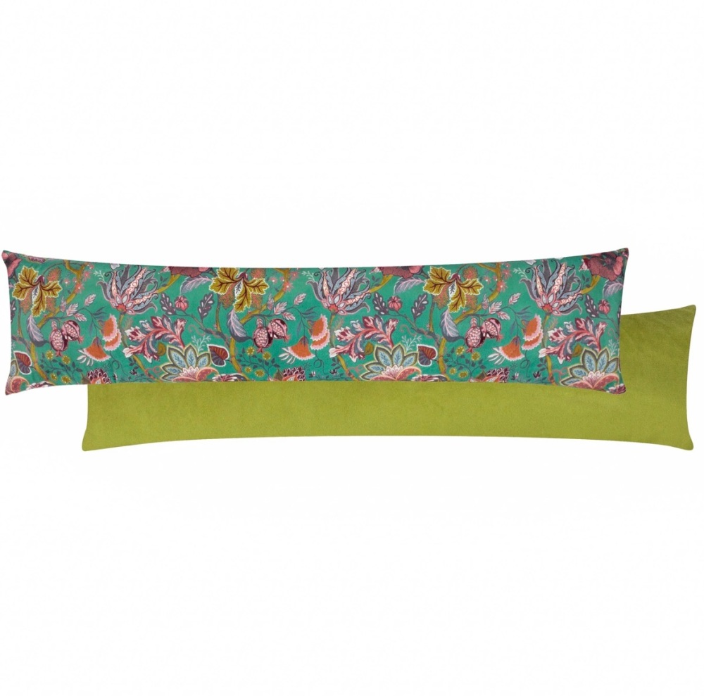 Velvet Draught Excluder - Virani Exotic Flowers - Turquoise