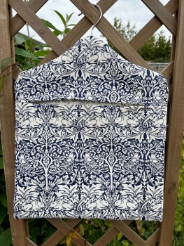 Handmade Peg Bag - William Morris - Brother Rabbit - Navy