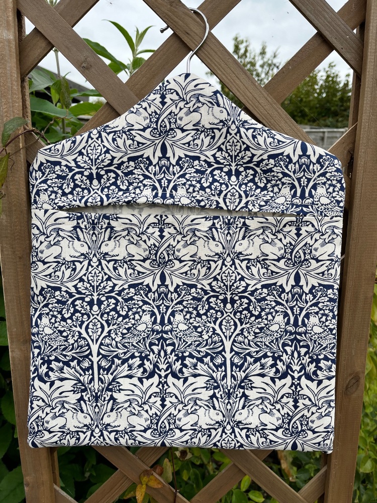 Handmade Peg Bag - William Morris - Brother Rabbit - Navy