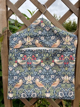 Handmade Peg Bag - William Morris - Strawberry Thief - Navy
