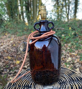 Charlotte’s Brown Demijohn Lamp with Royal flex