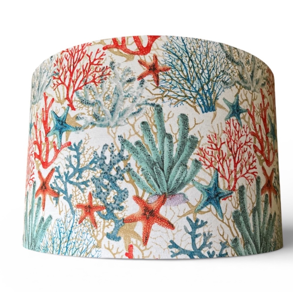 Handmade Lampshade - Coral and Starfish