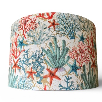 Handmade Lampshade - Coral and Starfish