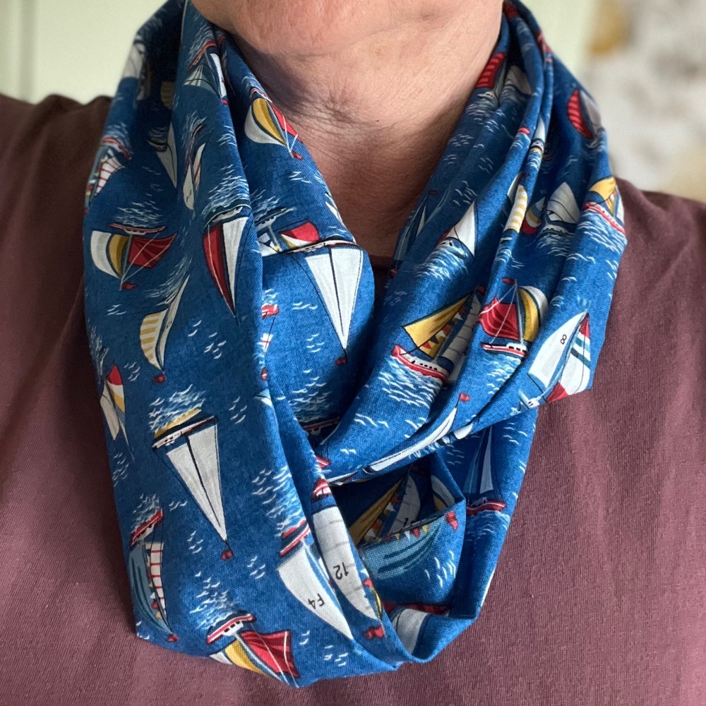 Handmade Infinity Scarf - Yachts
